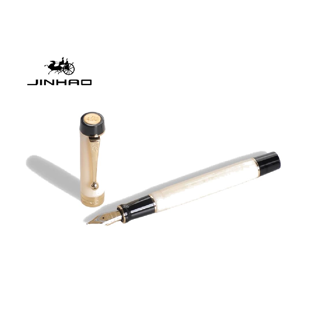 JINHAO Century Tofu 100 Füllfederhalter | 18KGP Vergoldet | Mittlere Feder | Mit Tintenkonverter