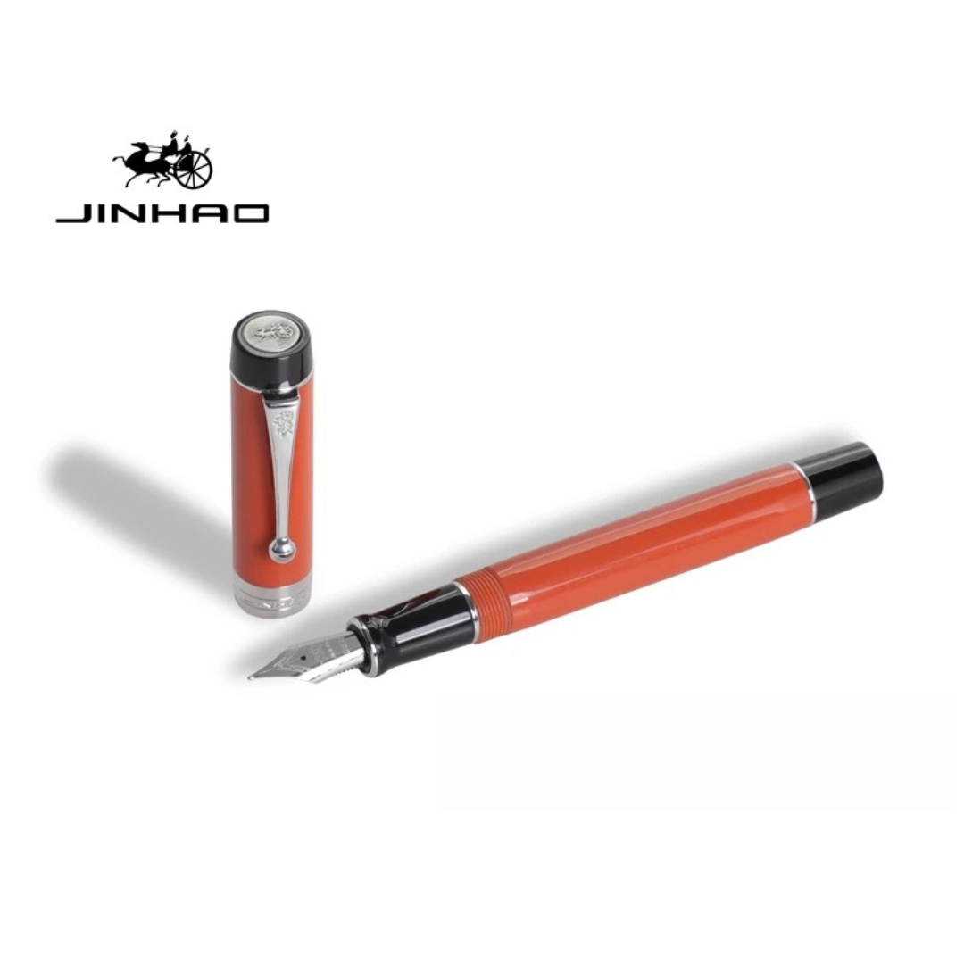 Jinhao Century 100 Fountain Pen Light Red Fine The Pen World