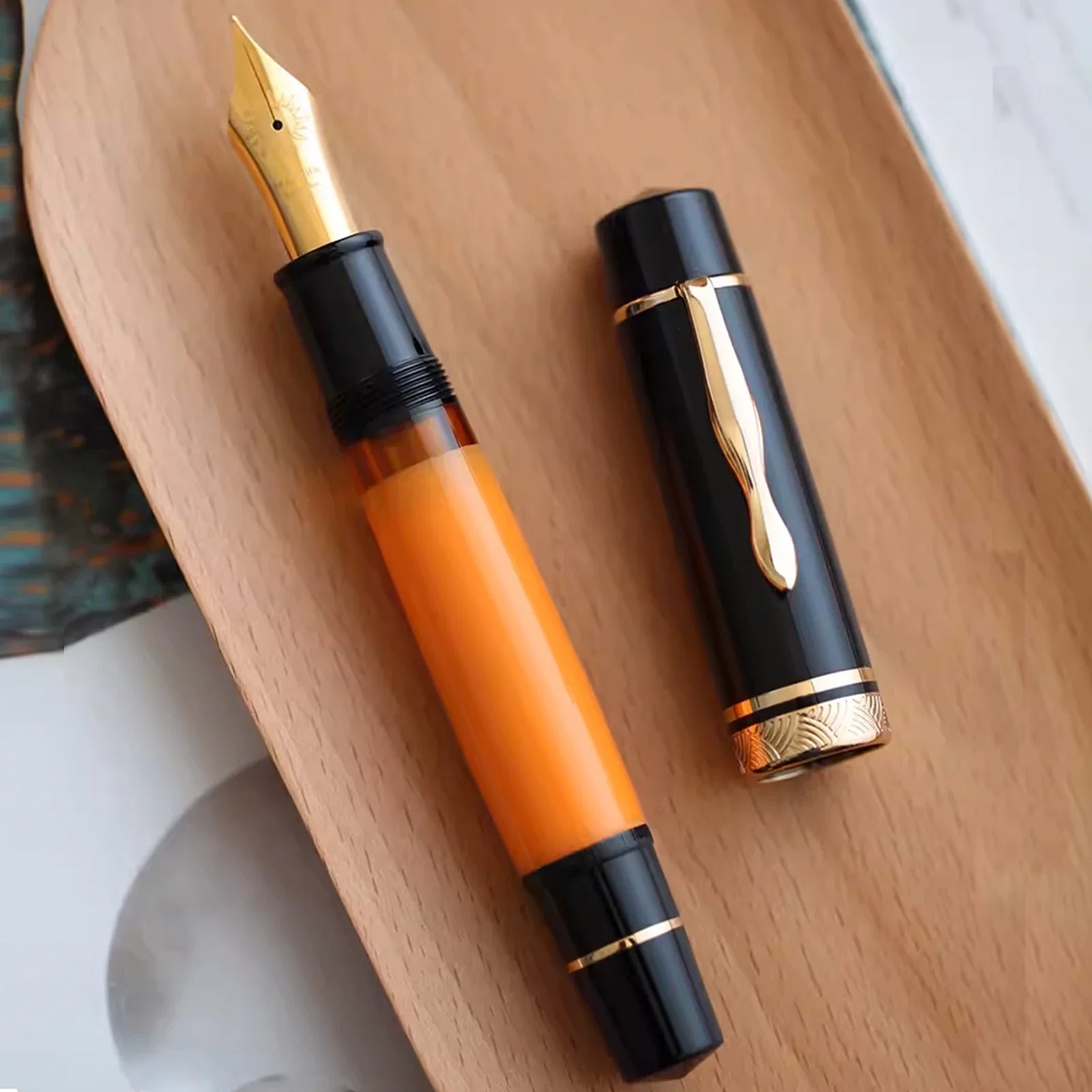 Moonman Majohn P139 Fountain Pen Orange Piston Filler